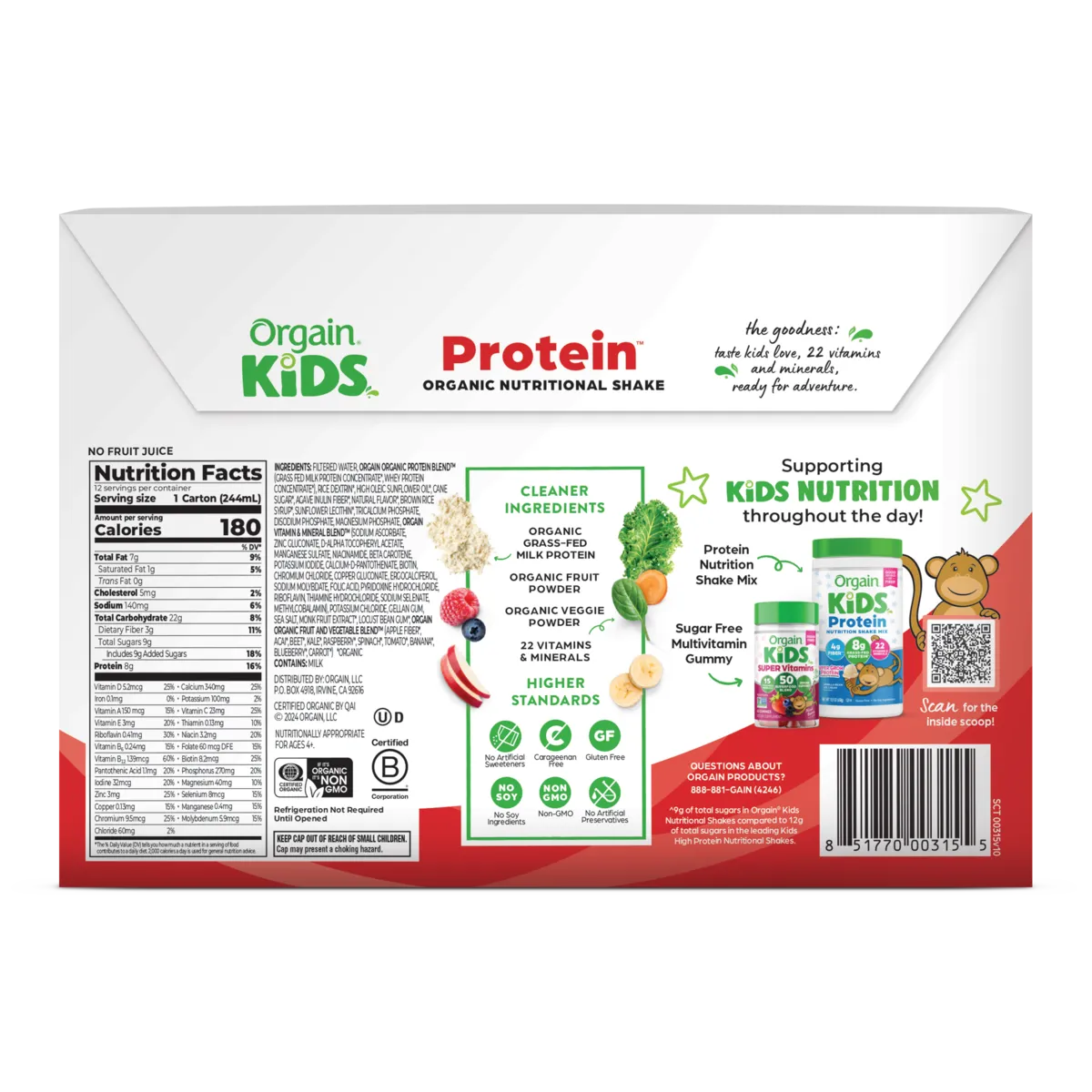 Kids Protein Organic Nutrition Shake - Strawberry