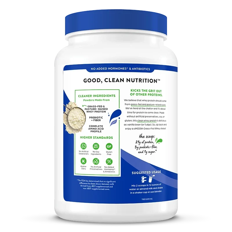 Grass Fed Whey Protein Powder - Vanilla Bean