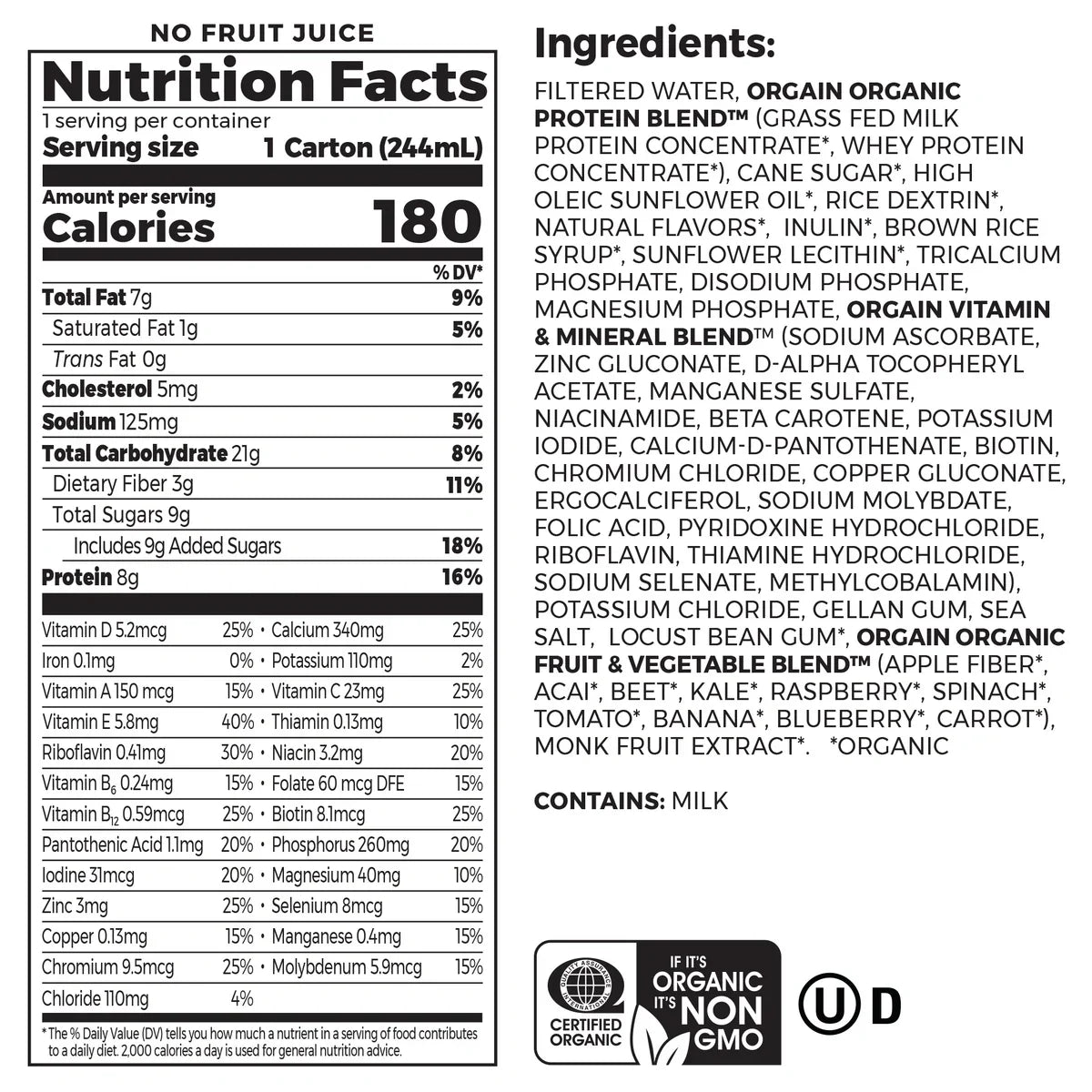 Kids Protein Organic Nutrition Shake - Vanilla