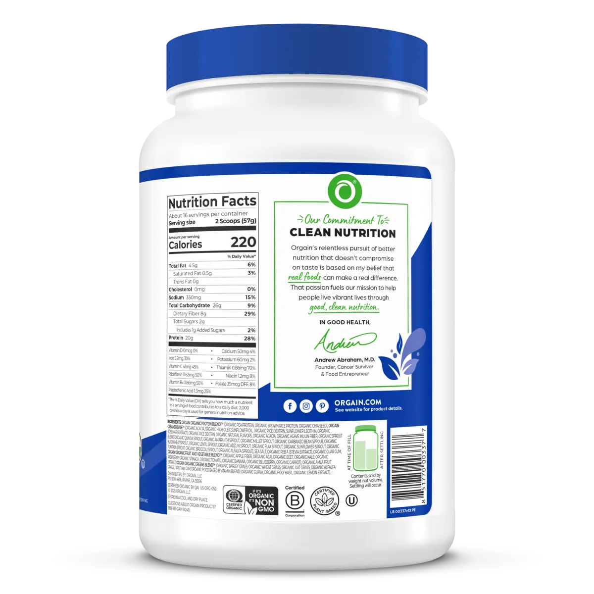 Organic Meal Powder - Vanilla Bean