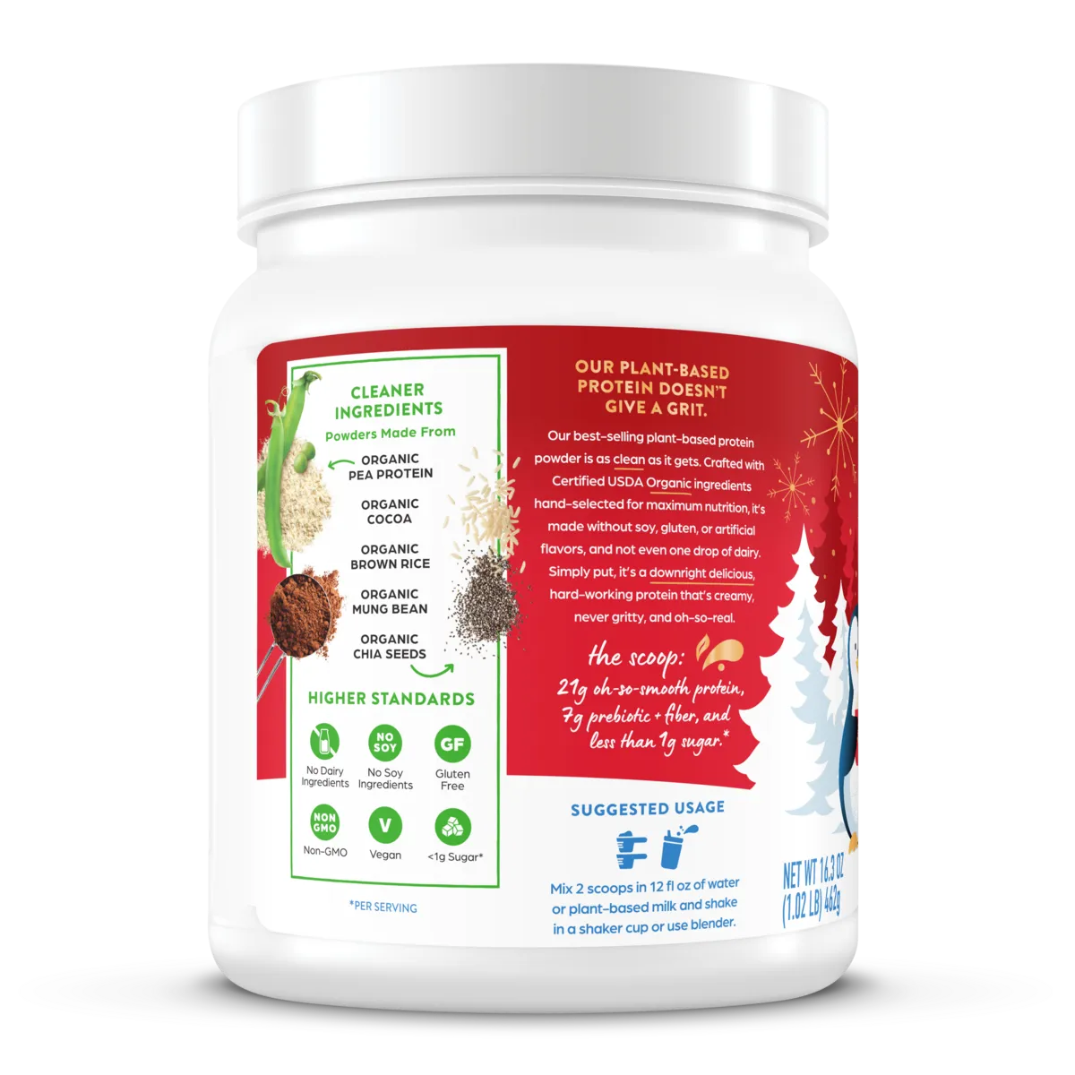 Organic Protein™ Plant Based Protein Powder - Peppermint Hot Cocoa